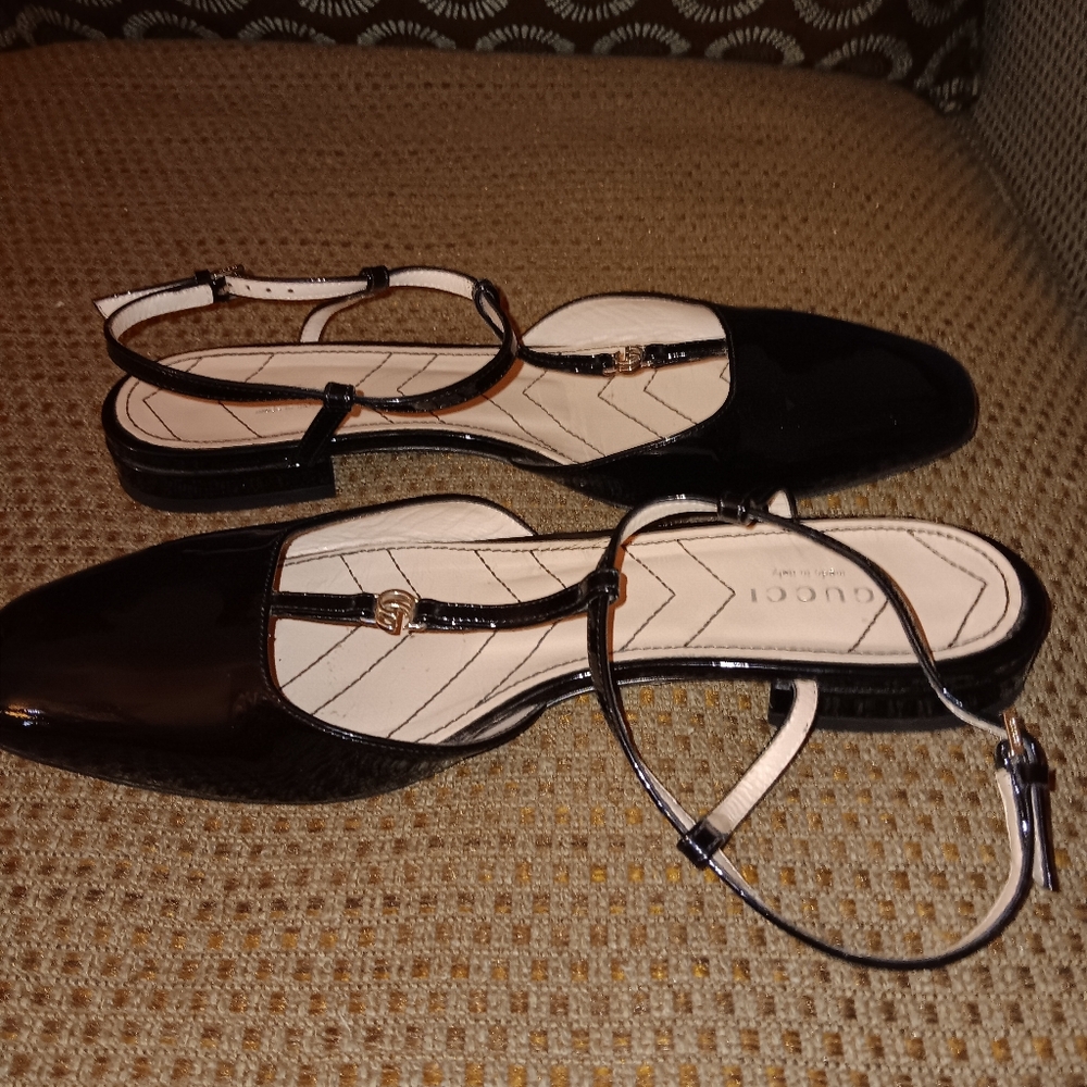 Gucci GG Patent Leather Sandals With Dust Bags Size 7.5 - Picture 4 of 5